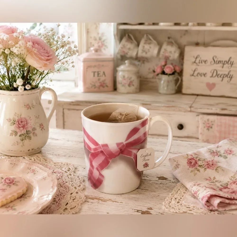 Kate Spade 🌺COQUETTE-GIRL🌺 Lenox Pink Ribbon Take A Bow Coffee Mug EUC LN